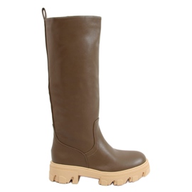 Ridestøvler med tyk sål QT21P Army Green khaki