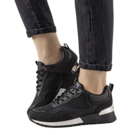 Sorte sneakers med motiv fra Zariza krokodillehud