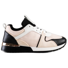 SHELOVET Farverige sneakers med mesh beige sort