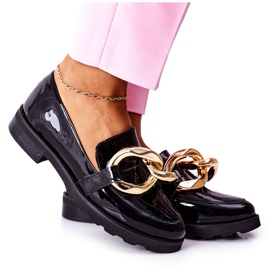 Lædersko Nicole Lacquered Black 2665 sort