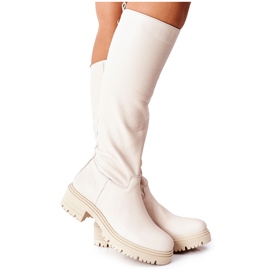 Læderstøvler beige Nicole 2685