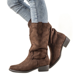 Brun LuckyShoes cowboystøvler