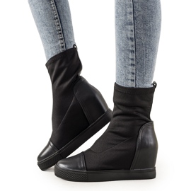 Sorte elastiske kile sneakers Partida