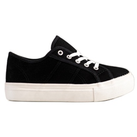 Bella Star Sorte sneakers på platformen