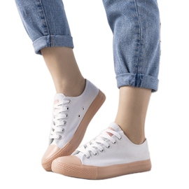 Senors hvide og lyserøde sneakers til kvinder