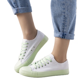 Senors hvide og grønne sneakers til kvinder