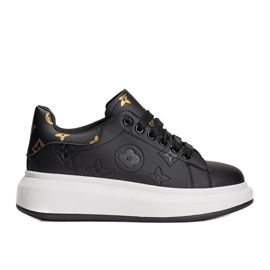Sorte sneakers med stilfulde Montanez -mønstre