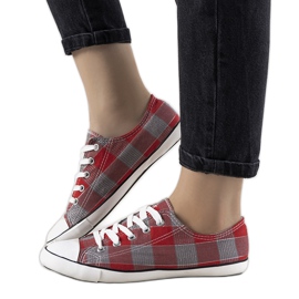 Røde checkede kontorer Sneakers grå