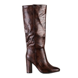 Seastar Snake Print støvler brun