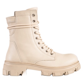 Bestelle Snørebånd med Eco-læder beige