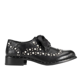 Sorte oxfords med Delvis studs