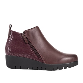 Maroon støvler på en sart kil Enrica rød flerfarvet
