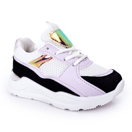 Børnesportsko Sneakers Sort-Violet Game Time hvid