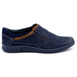 KOMODO Herre læder-slip-on sko 860K marineblå marine blå
