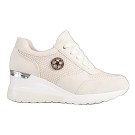 SHELOVET Light Wedge Sneakers beige