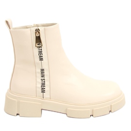 Creme damestøvler HB-78 Beige