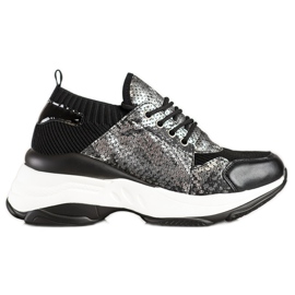 SHELOVET Snake Print Slip-On Sneakers sort
