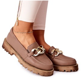 Nicole Dame Loafers Læder Brun Sthonto