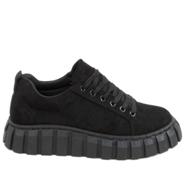 Sort 19287 All Black sneakers med en tyk sål