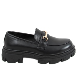 Sort YY11 Sorte loafers med tykke såler