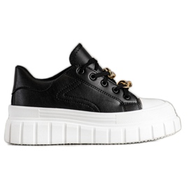 SHELOVET Sneakers med modekæde sort