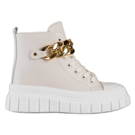 Seastar High-top sneakers med kæde beige