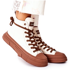Kvinders højisolerede sneakers GOE II2N4034 Hvid brun
