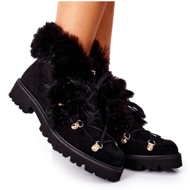 Kvinders velour læderstøvler Nicole Black 2680/028 sort