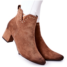 Vinceza Damestøvler Ruskind Beige Brinlack brun