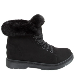 Sort XY21 Sorte sneakers med pels