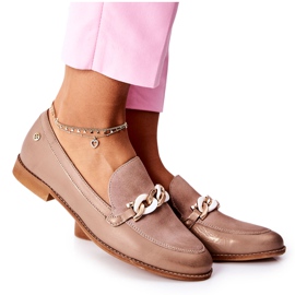 Dame Brogues Maciejka lakerede loafers Beige 4099B-04 / 00-1