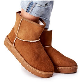 Kvinders læder snestøvler Big Star II274441 Camel brun