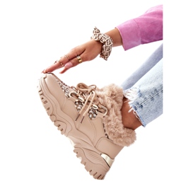PM1 Kvinders varme sportssko Khaki Heart Beats