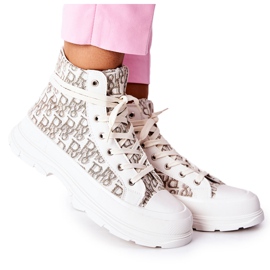 FB3 Kvinders high-top sneakers med kun hvidt tryk