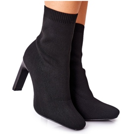 FJ1 Kvinders slip-on støvler med sok sort i aften