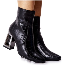 S.Barski Kvinders sorte støvler Crocodile Leather Milo