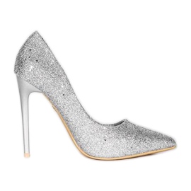 Sølv Laila glitterhæl