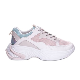 Creme Yumiko mesh sneakers hvid lyserød