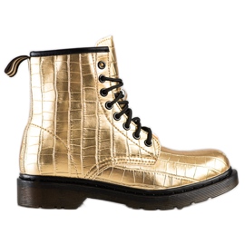 Sweet Shoes Gyldne støvletter med øko -læder gylden
