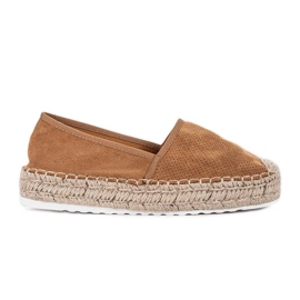 Camel espadrilles på fru Nickis platform beige brun