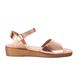 April I Paris steg guld sandaler gylden