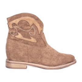 Beige ankelstøvler Ana khaki