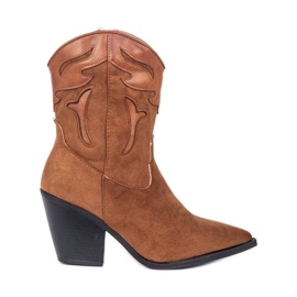 Megi brune høje cowboystøvler
