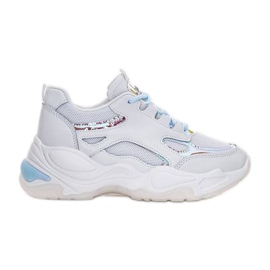 Hvide sneakers med en tyk sål fra Big Fun blå