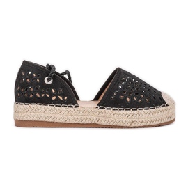 Sort Peekaboo åbent espadriller