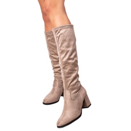 Stilfulde beige VINCEZA støvler