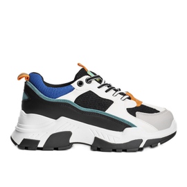 Sorte sneakers på en høj Omerta sål hvid flerfarvet