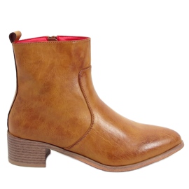 Lavhælede støvler kamel F5790 Camel brun