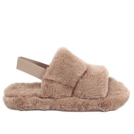 Kvinder pels hjemmesko mørk beige N-92 brun