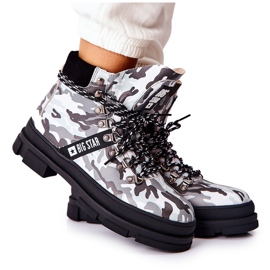 Læder Trappers Støvler Big Star II274368 Moro Sort hvid